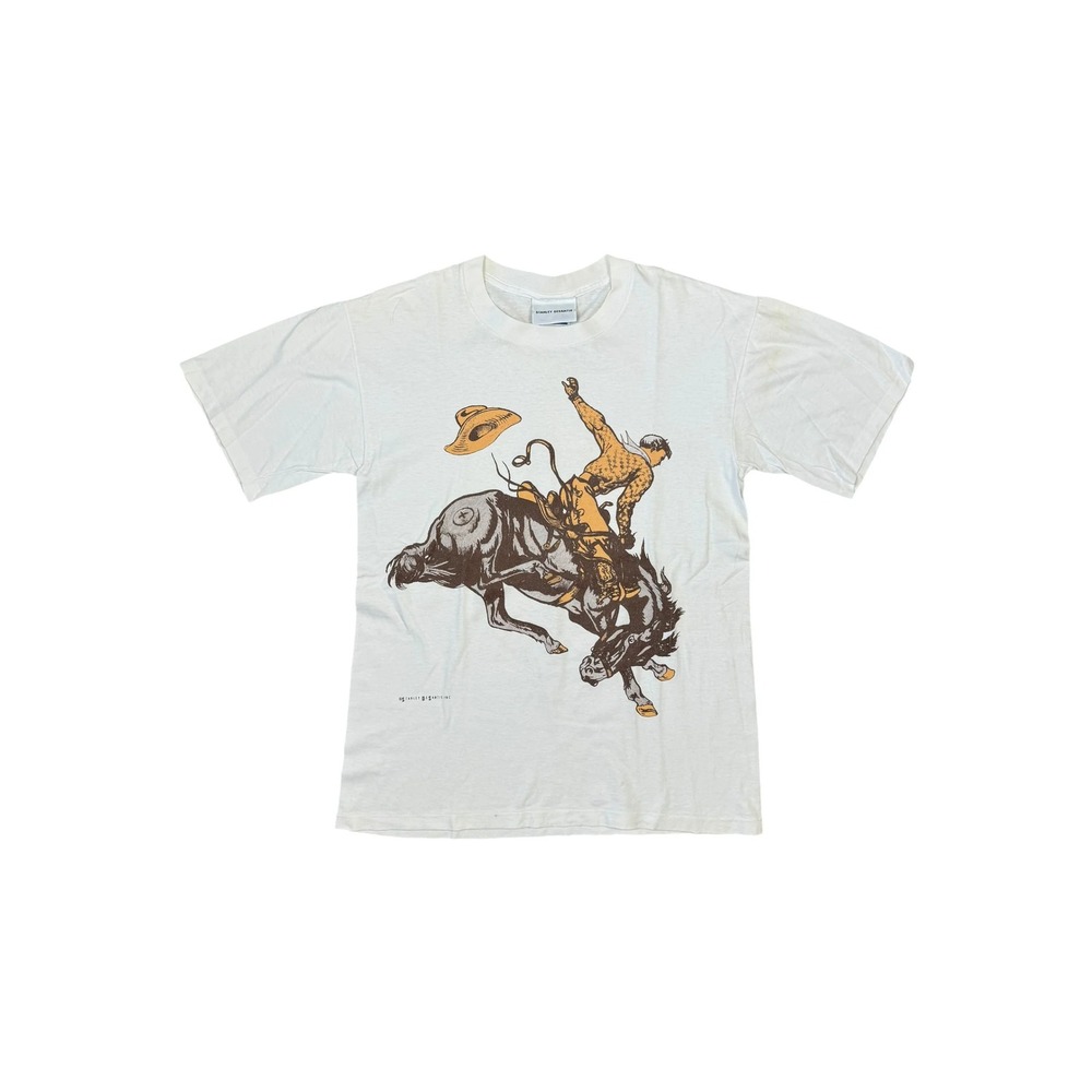 Stanley Desantis T-shirt Mens Medium White Good 90s Cowboy Graphic Tee